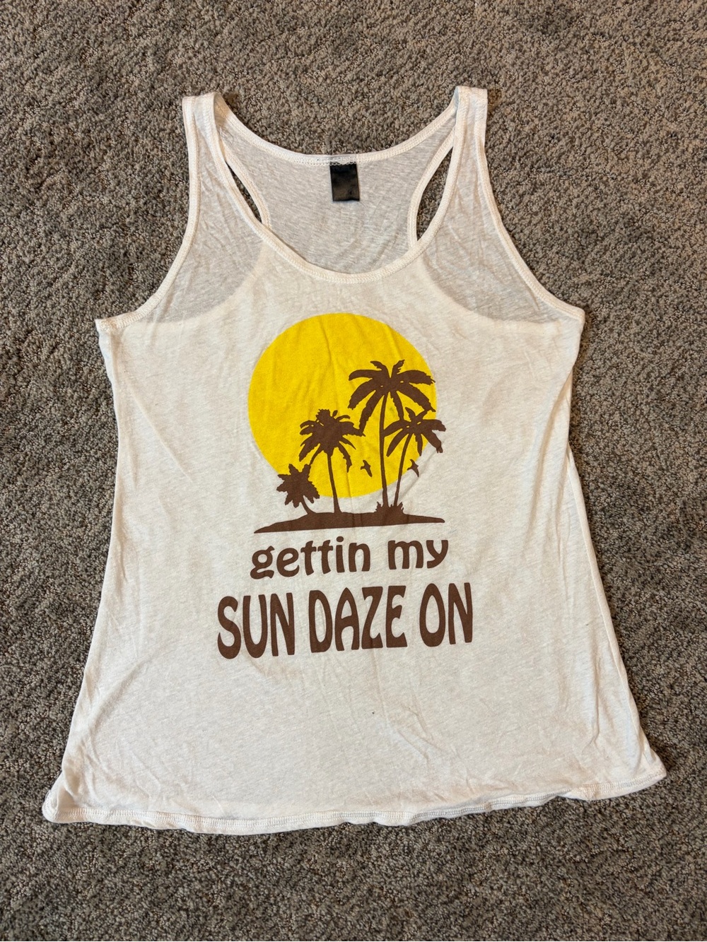 White Graphic Tank Top - Sun Daze On